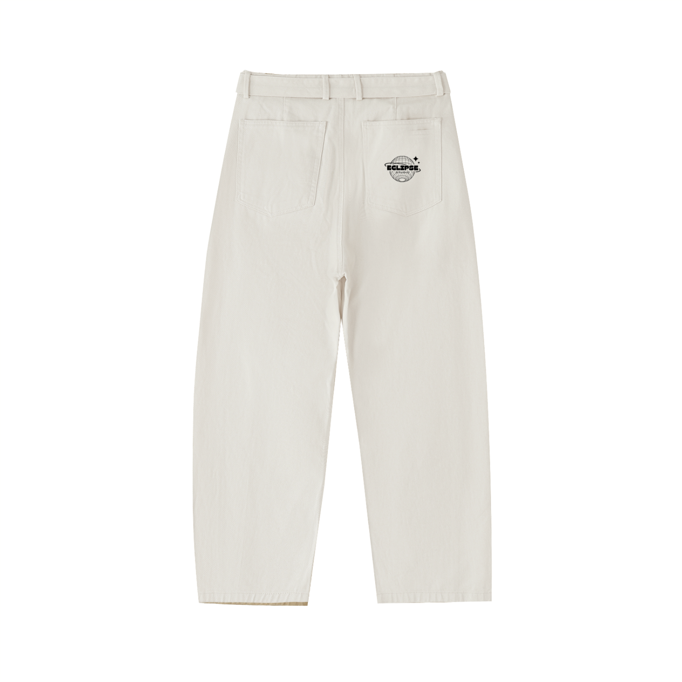 Belted Barrel-leg Chino Pants