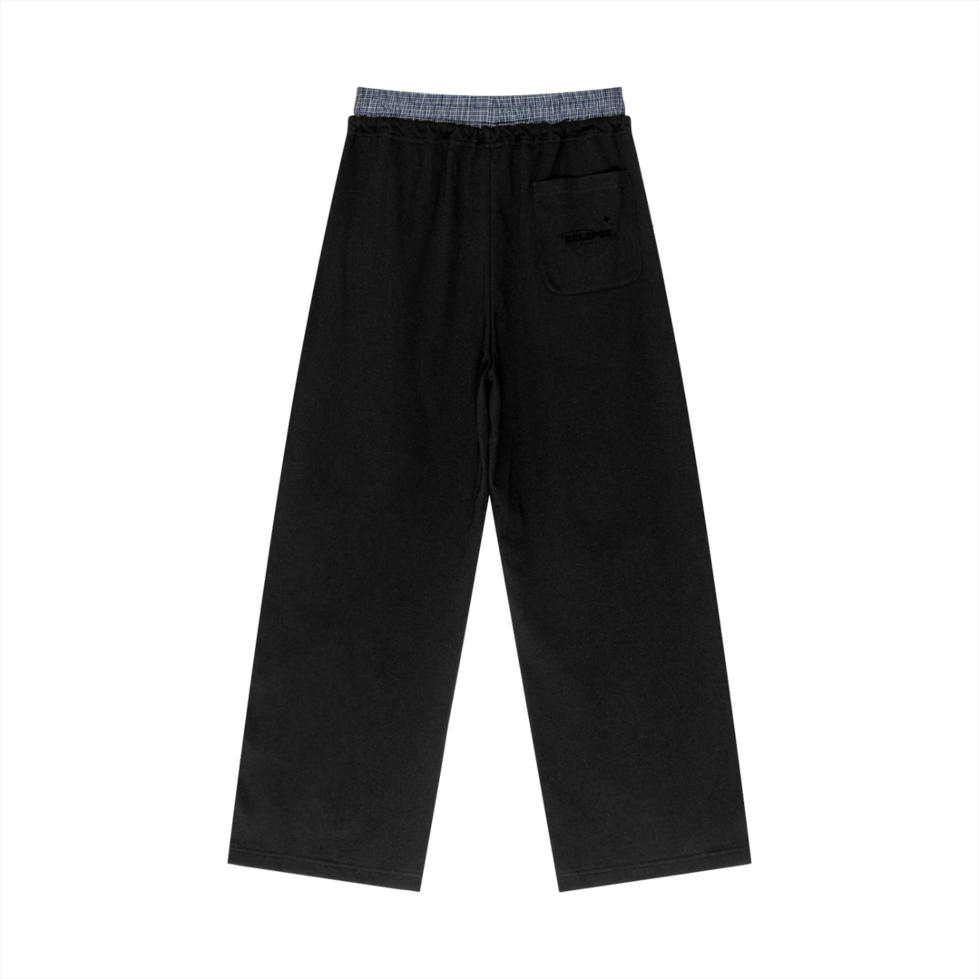 Plaid Contrast Waist Pants