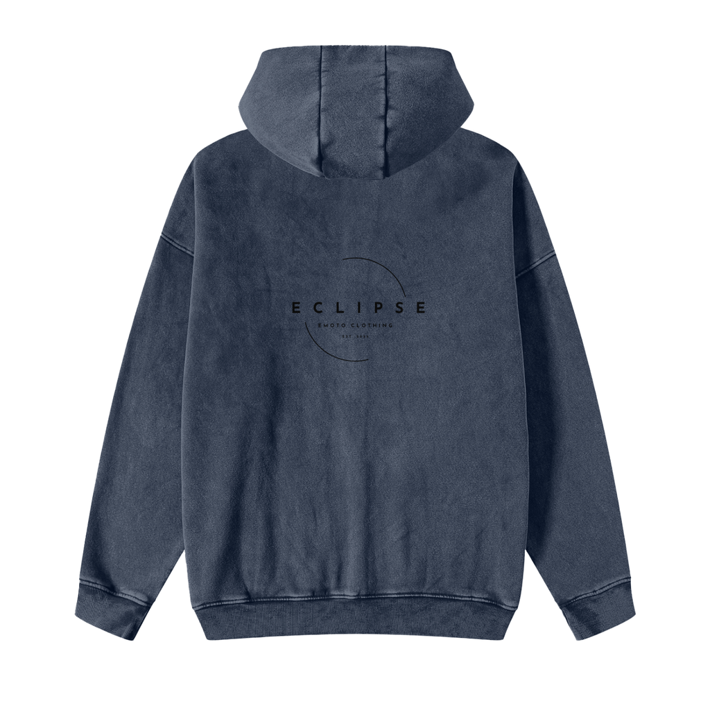 Snow Washed Zip-Through Fleece Hoodie