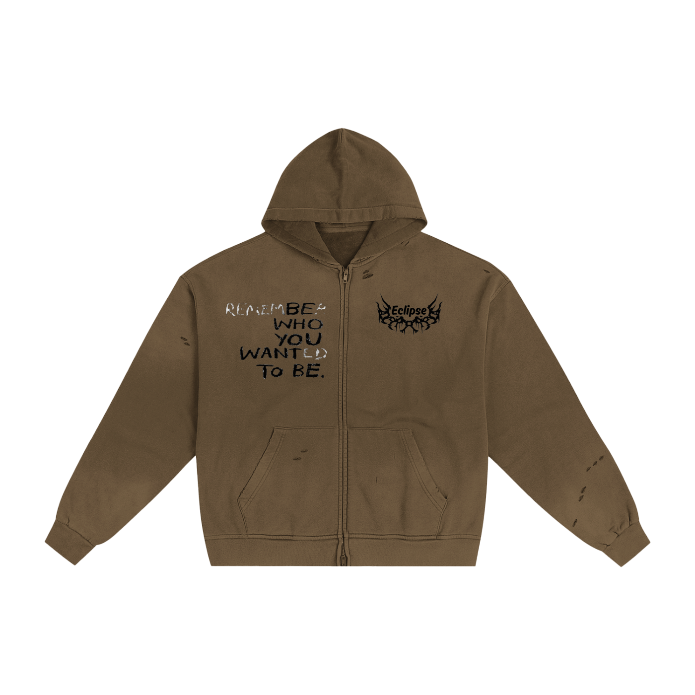 Hand-Frayed Sunfade Zip Hoodie