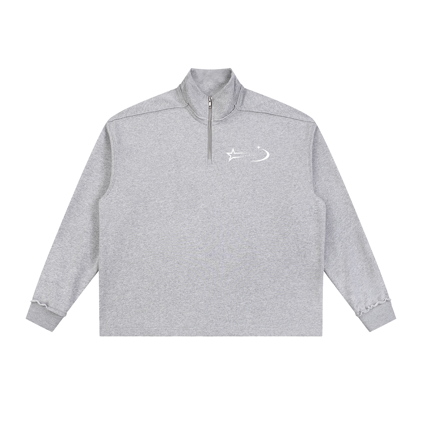 Half-Zip Rolled Edge Fleece Sweatshirt