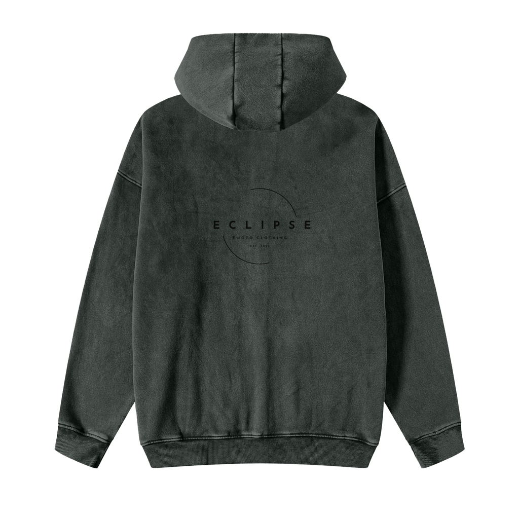 Snow Washed Zip-Through Fleece Hoodie