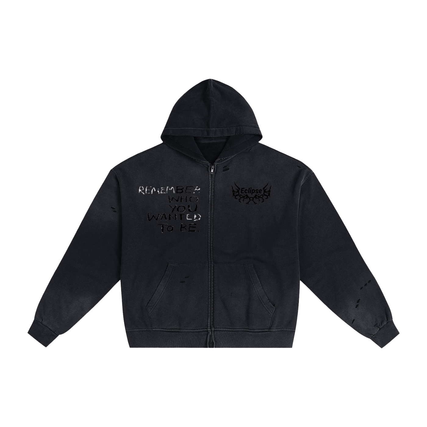 Hand-Frayed Sunfade Zip Hoodie