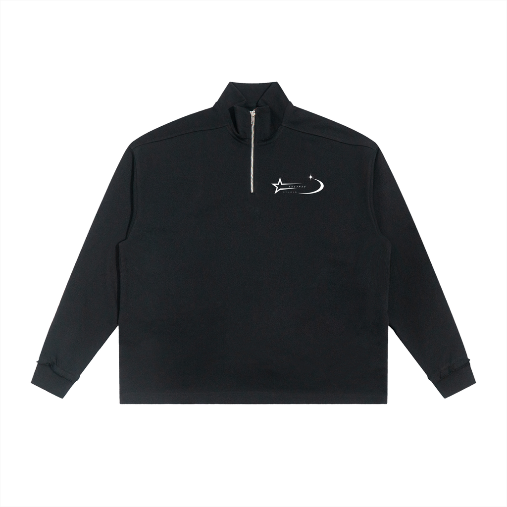 Half-Zip Rolled Edge Fleece Sweatshirt