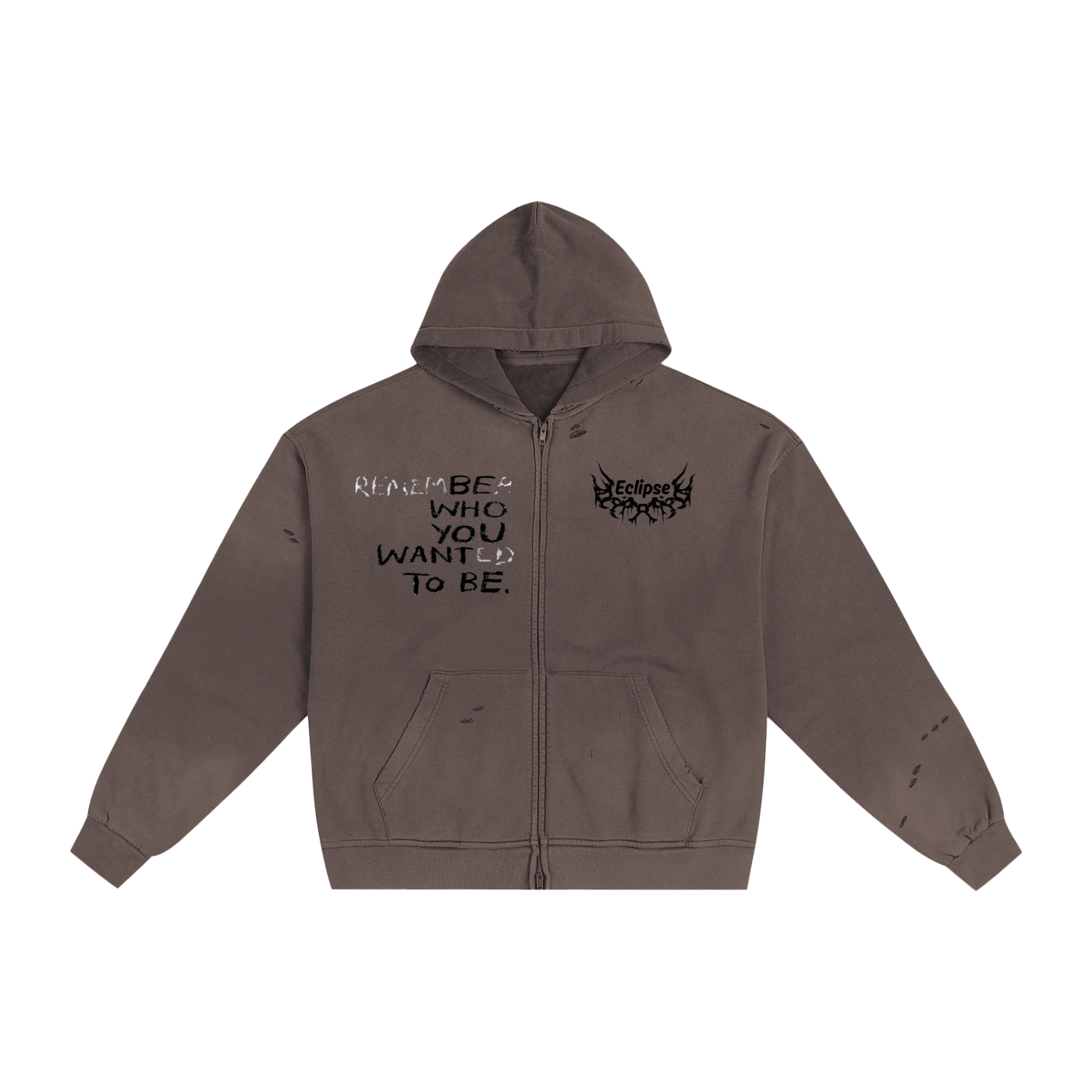 Hand-Frayed Sunfade Zip Hoodie