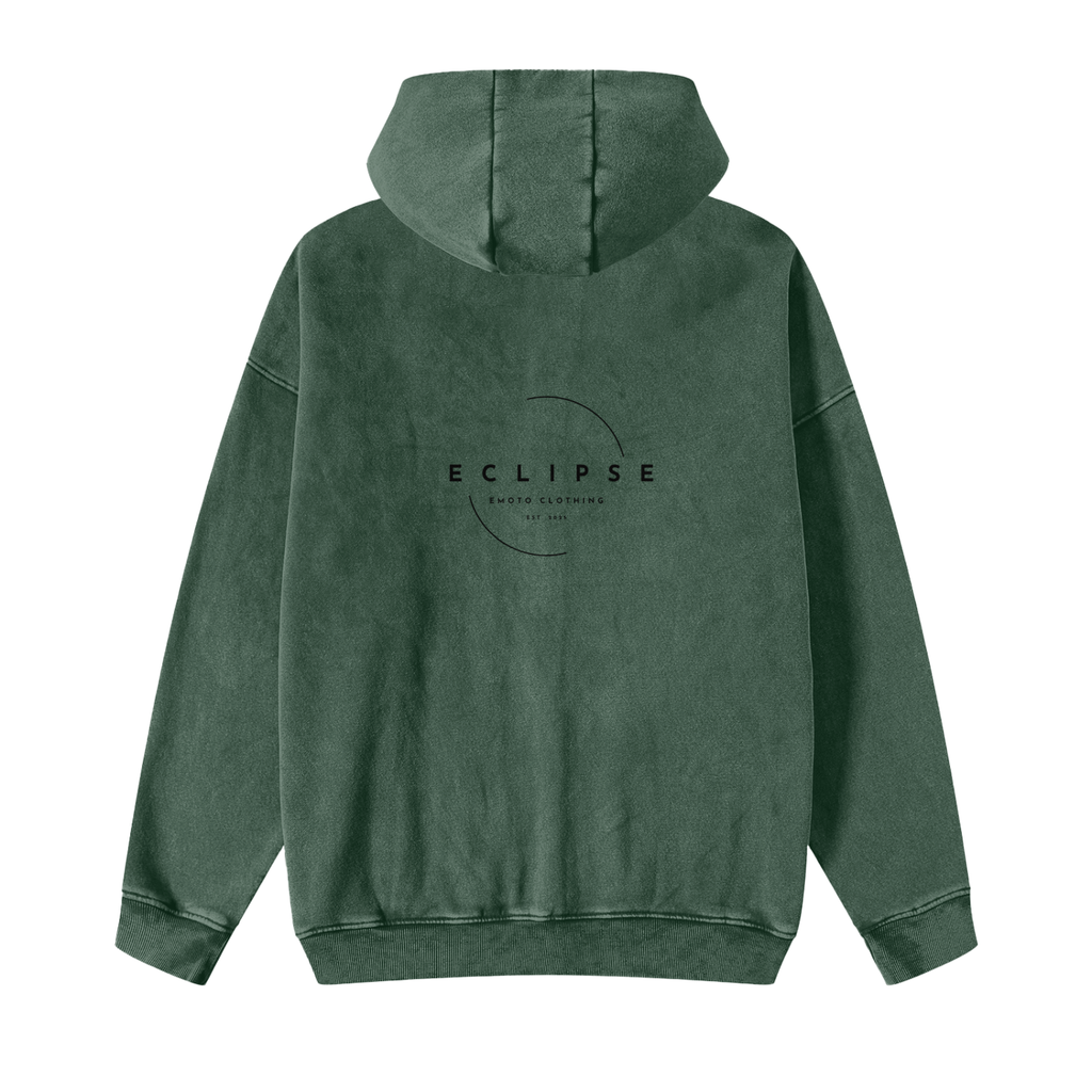 Snow Washed Zip-Through Fleece Hoodie