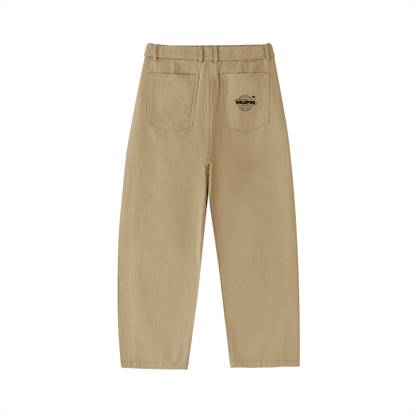 Belted Barrel-leg Chino Pants
