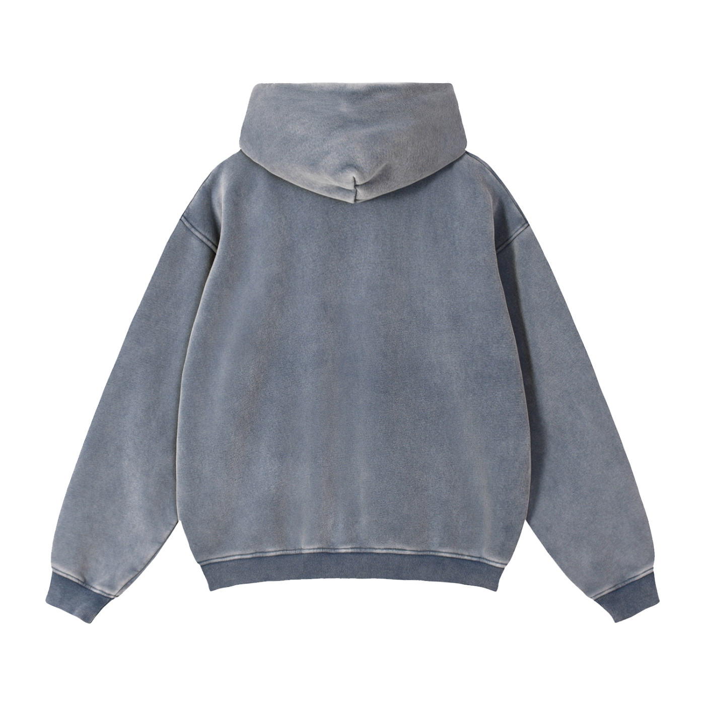 Blank Zip-Through Boxy Fleece Hoodie
