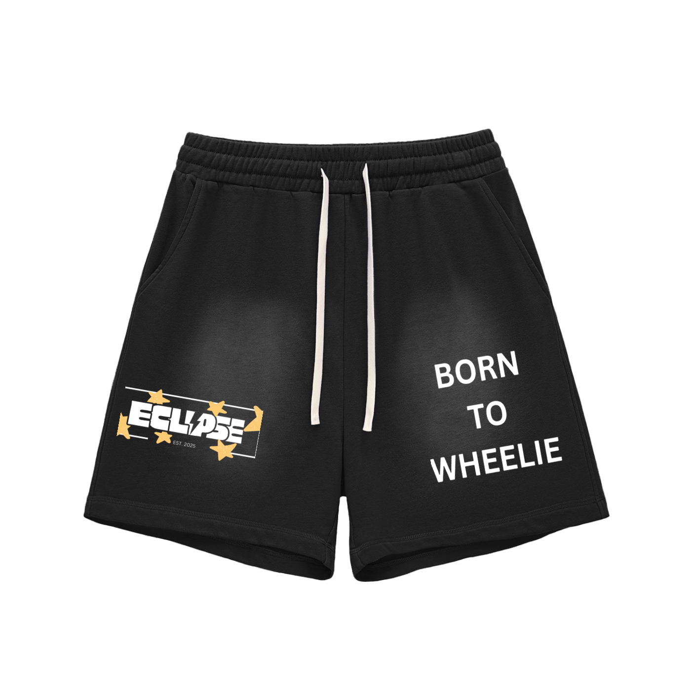 Sun Fade Raw Edge Cotton Shorts