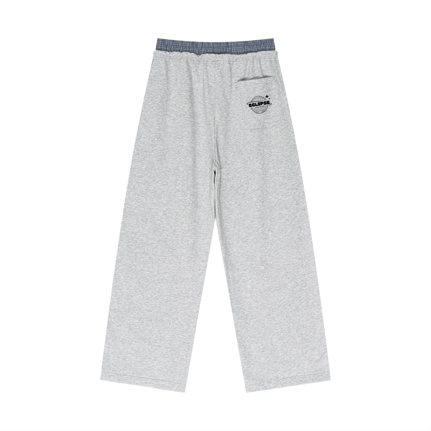 Plaid Contrast Waist Pants