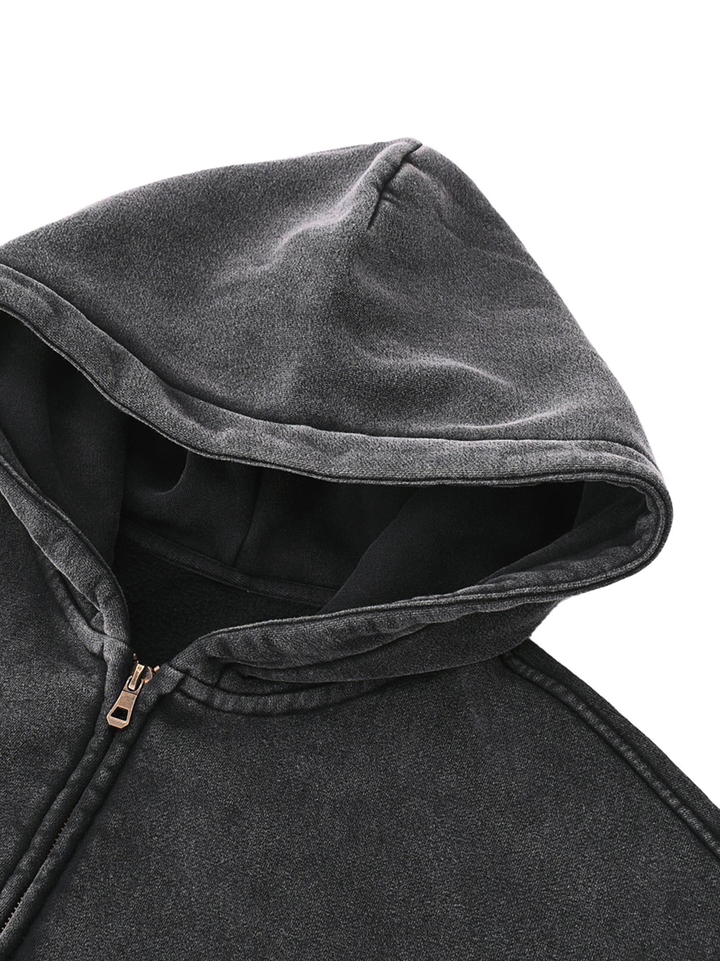 Blank Zip-Through Boxy Fleece Hoodie